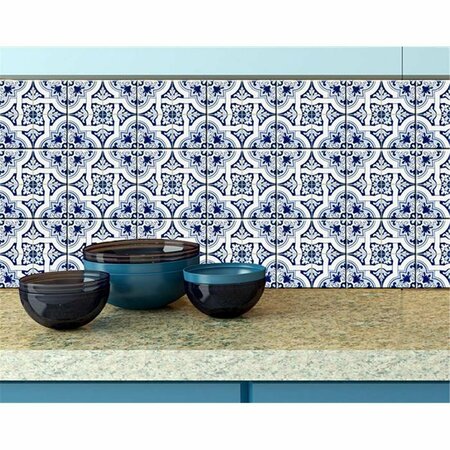 GFANCY FIXTURES 8 x 8 in. Blue Mia Gia Peel & Stick Removable Tiles GF3093127